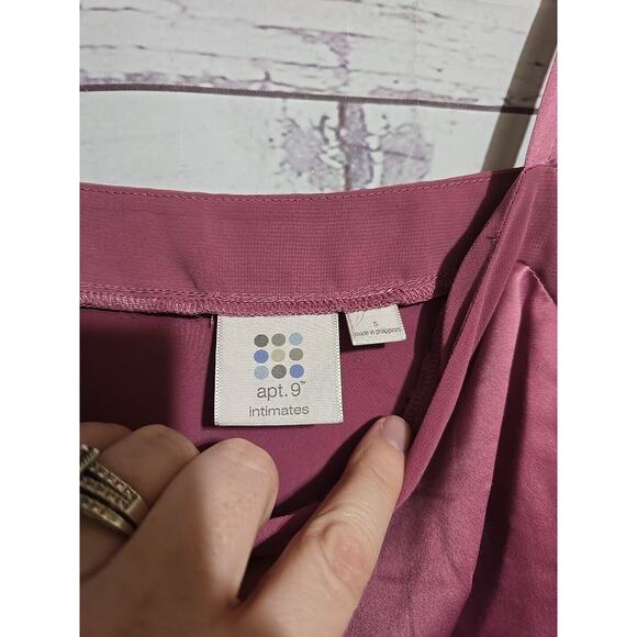 Apt. 9 Intimates Pink Satin Sleepwear Lingerie Nightie Nightgown Womans Sz Small - Picture 4 of 5